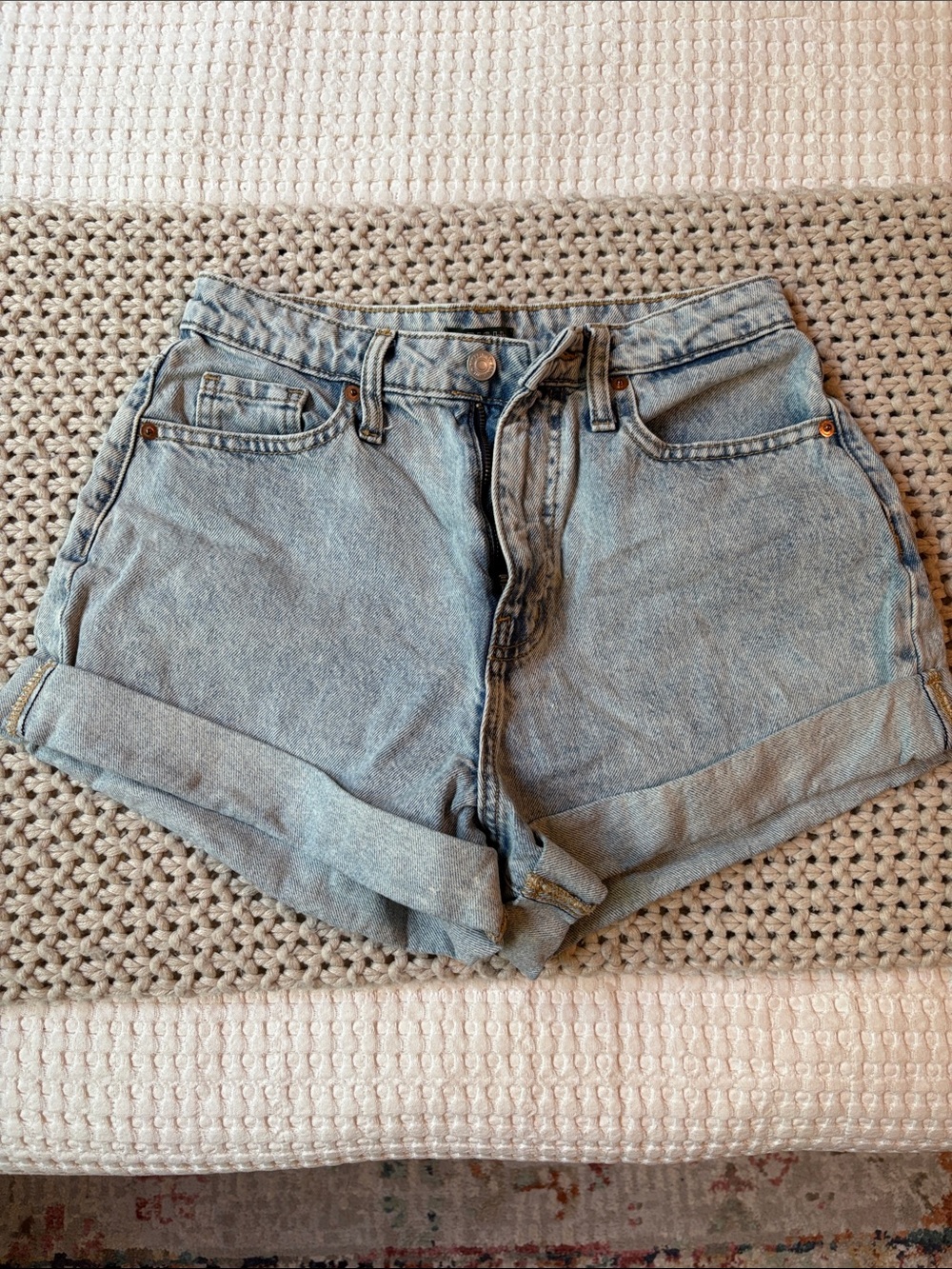 Wild Fable Light Blue Rolled Cuff Denim Shorts